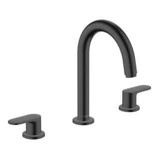 Vernis Blend - Waschtischeinhebelmischer mit Ablaufgarnitur, 3-Loch Installation, schwarz matt 71553670 - Hansgrohe