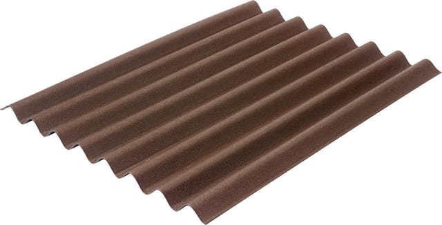 Onduline - Bitumenwellplatte Easyline 100 x 76 cm 2,6 mm braun Dachpappe & Bitumen