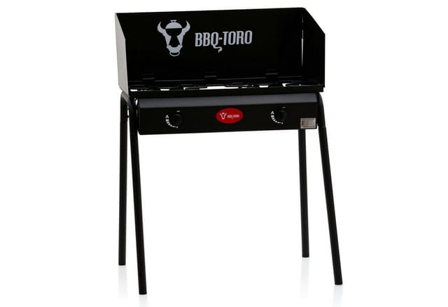 BBQ-Toro Gas Grilltisch und Edelstahl Grillplatte, Gusseisen Gaskocher 2 Brenner