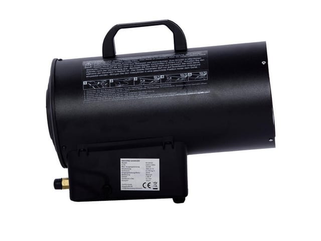 Industrie Gasheizer GH10 - Gasheizstrahler 10kW mit Thermostat – Bauheizer 300 m³/h Luftdurchsatz Heizgebläse inkl. Druckminderer &