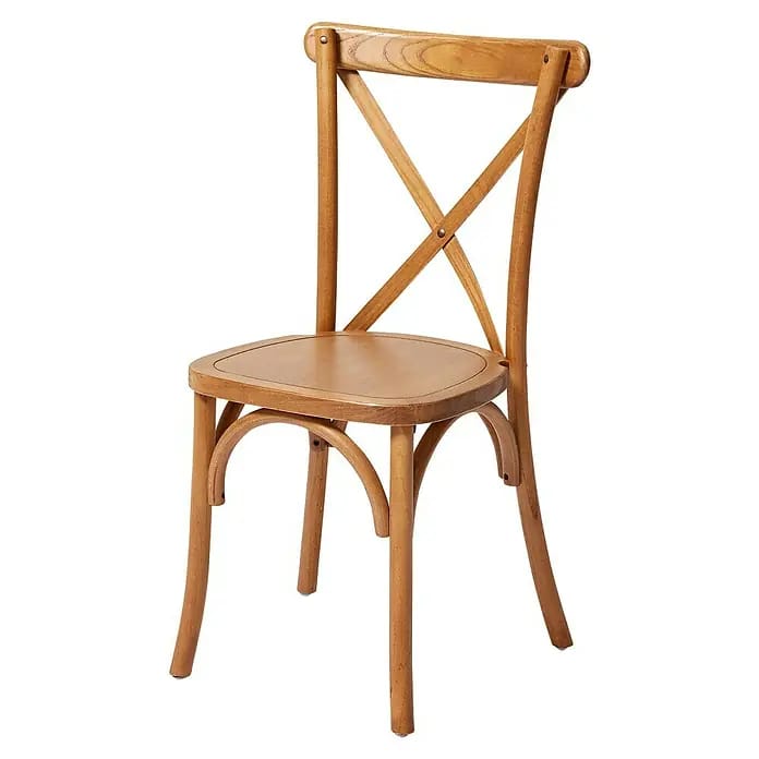 Stapelstuhl Crossback (1 Stk., Ulmenholz, Braun, B x T x H: 48 x 47 x 89 cm)