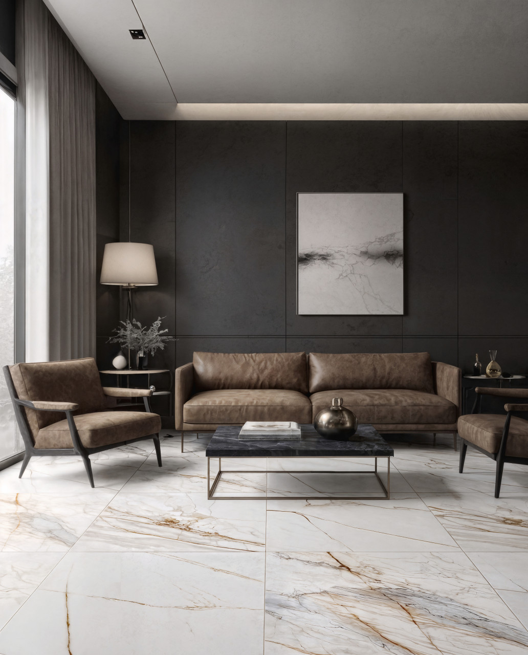 Bodenfliese Feinsteinzeug Venetion Gold 60 x 60 cm weiß