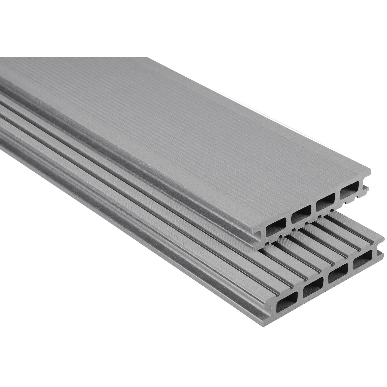 Kovalex WPC Terrassendiele Gebürstet Grau Zuschnitt 2,6 cm x 14,5 cm x 220 cm