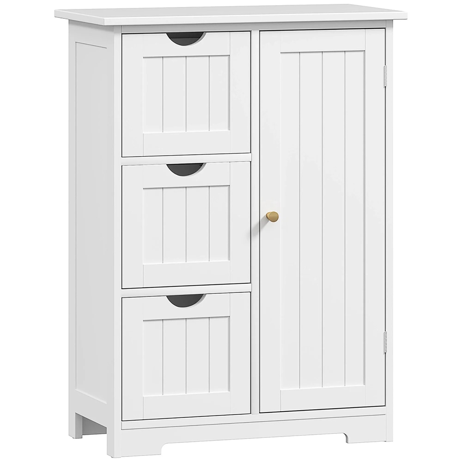 HOMCOM Badezimmerschrank MDF 60L x 30B x 80H cm Weiß