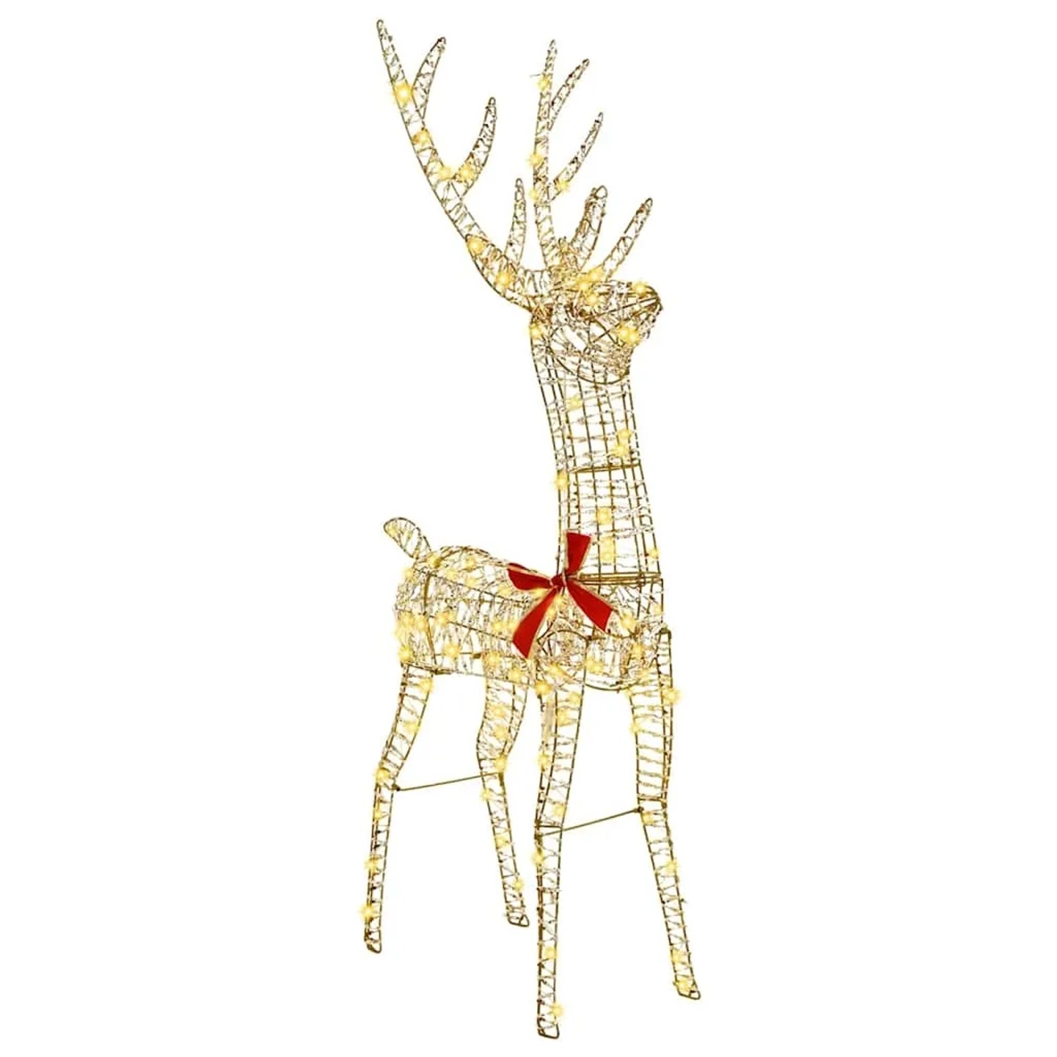 vidaXL 3D Rentier Warmweiß 128 cm PET 42019056