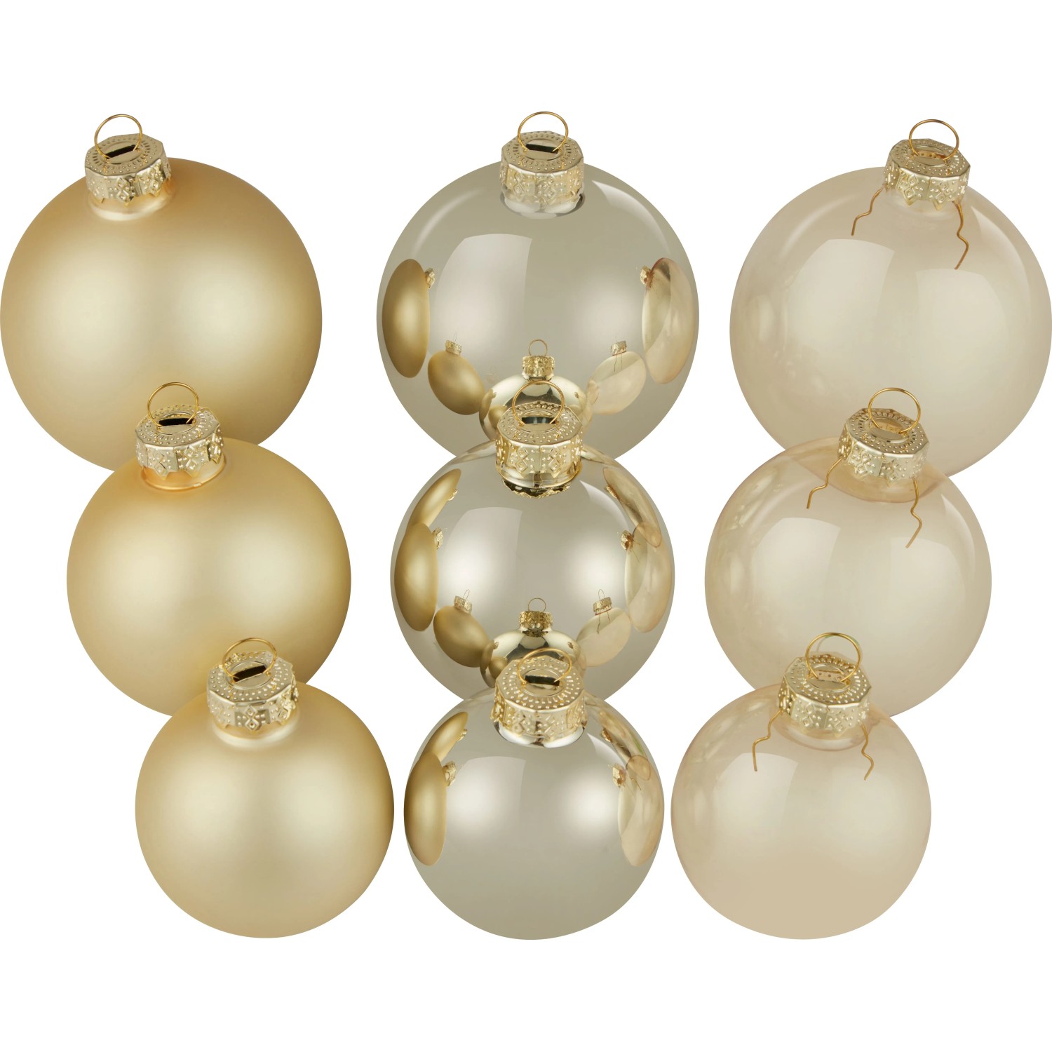 OBI Weihnachtskugeln Glas Gold Set 21 Stück 3 Größen