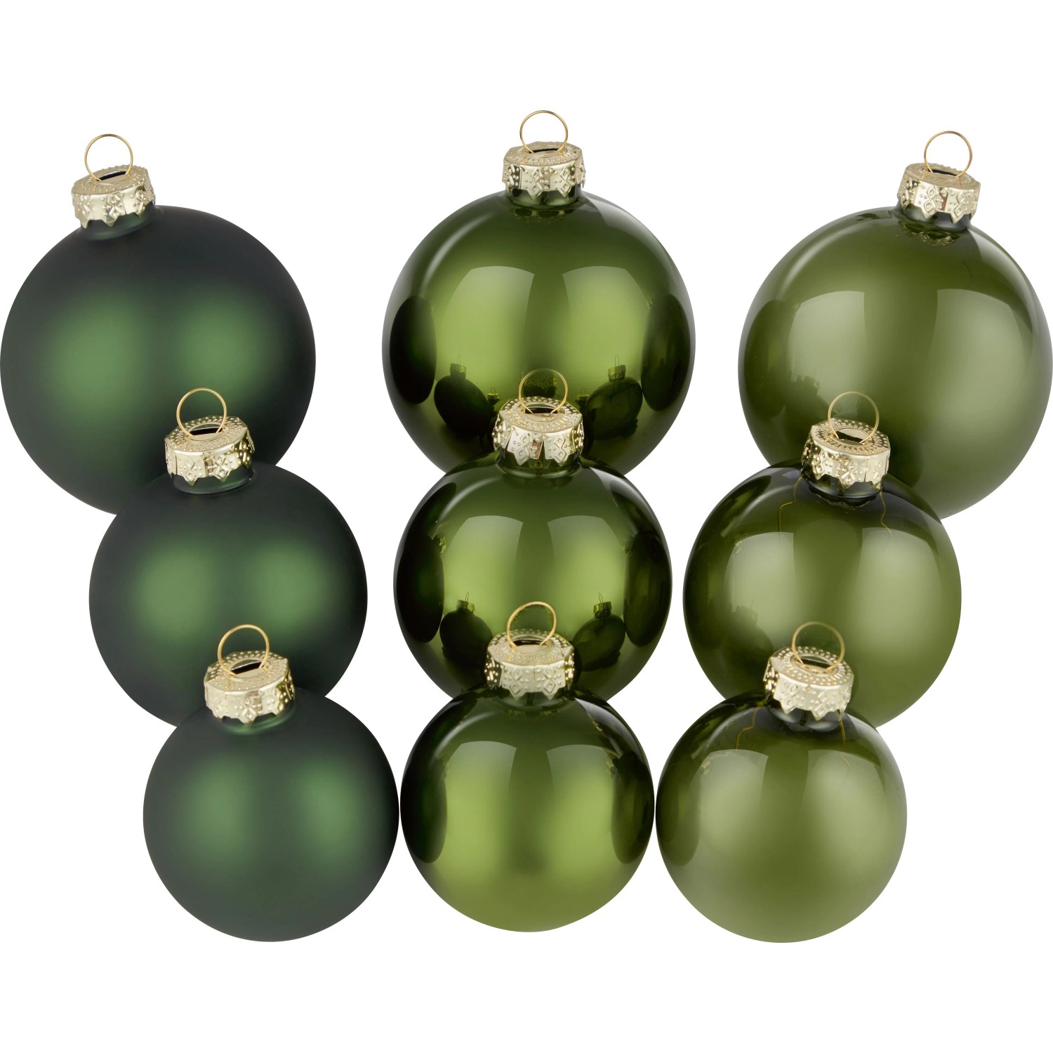 OBI Weihnachtskugeln Set Glas Grün 21 Stück 3 Größen