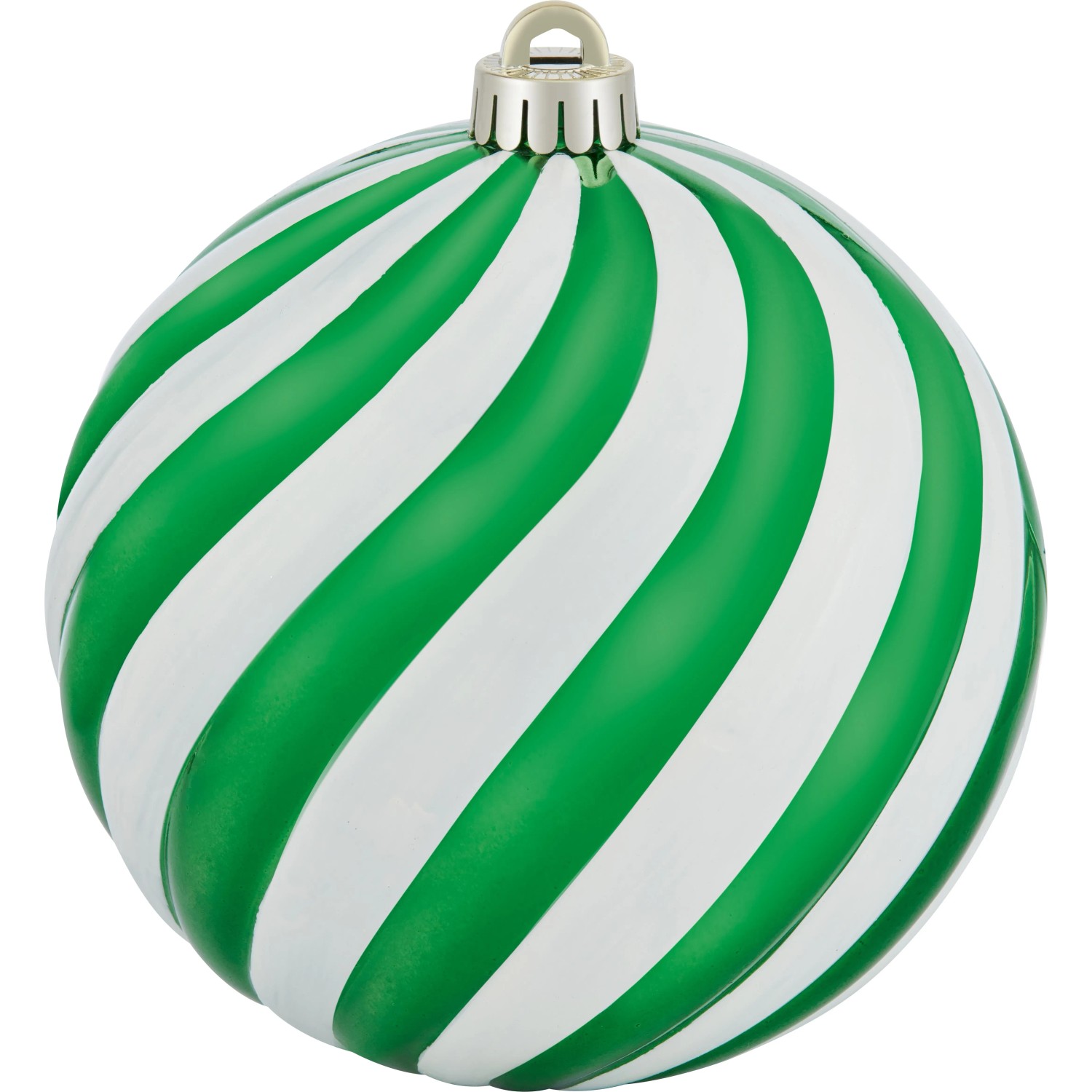 Weihnachtskugel Kunststoff 14 cm Grün-Weiß