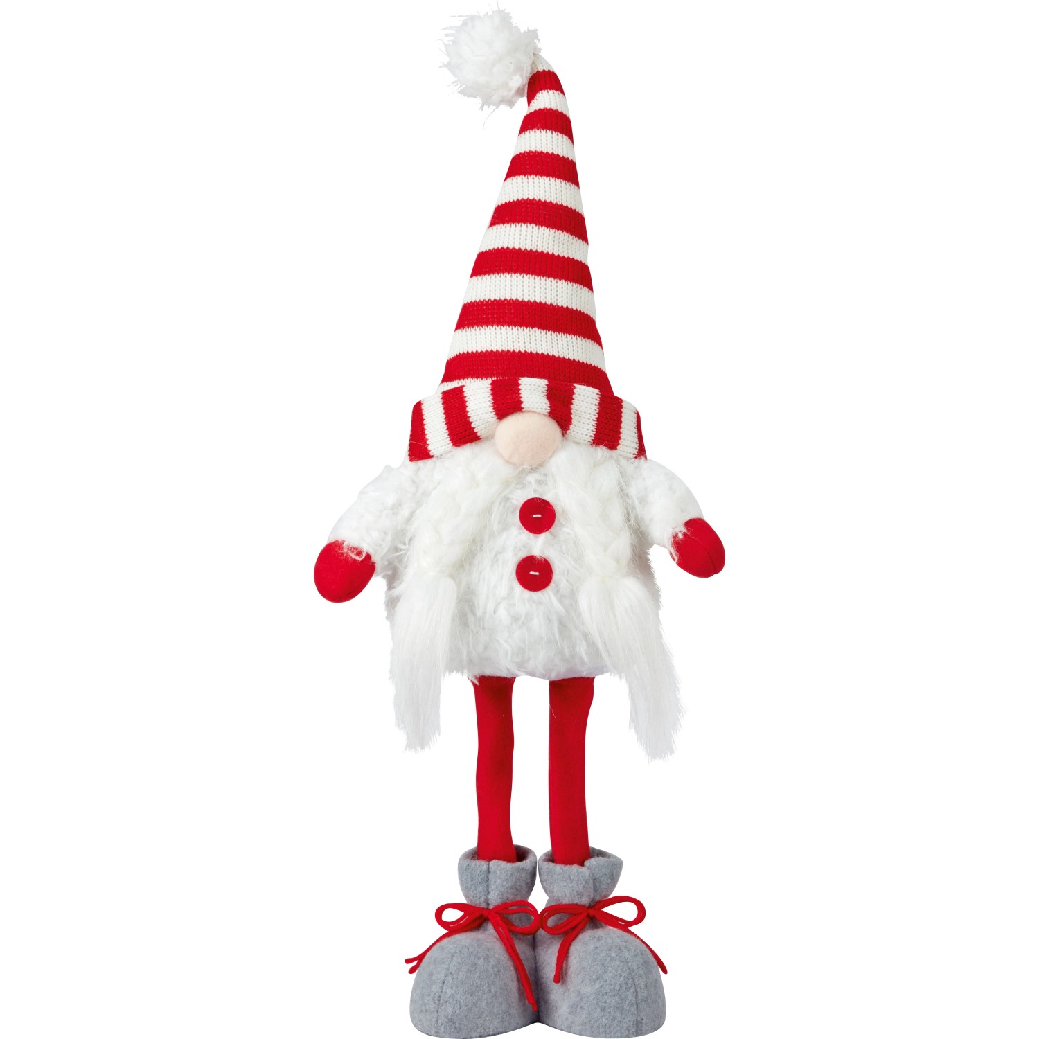 OBI Wichtel Weihnachtsfigur Polyester Rot Weiß Grau 18 cm x 10,5 cm x 57 cm