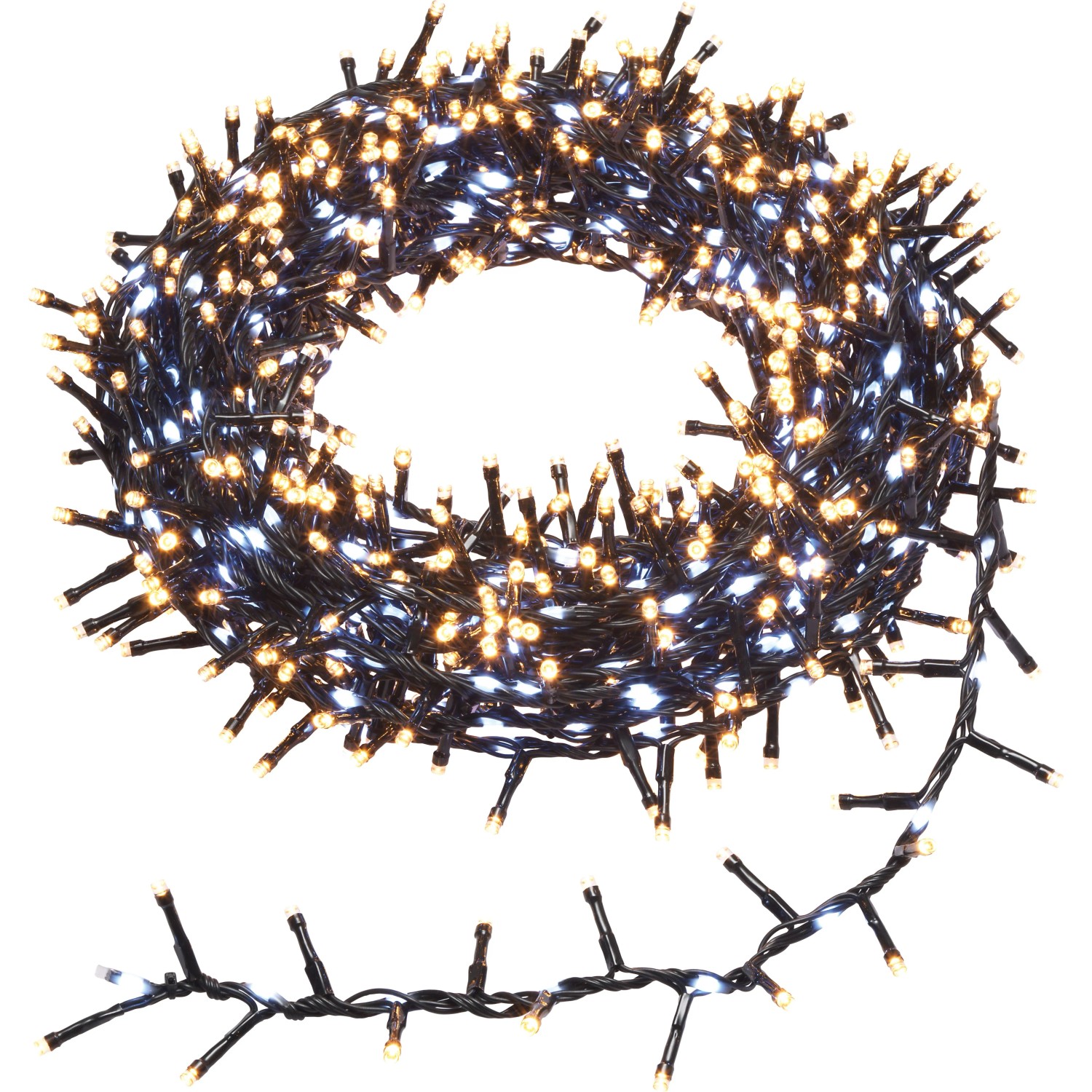 OBI LED Lichterkette 1020 LEDs Warmweiß Kaltweiß 15,4 m mit Timer