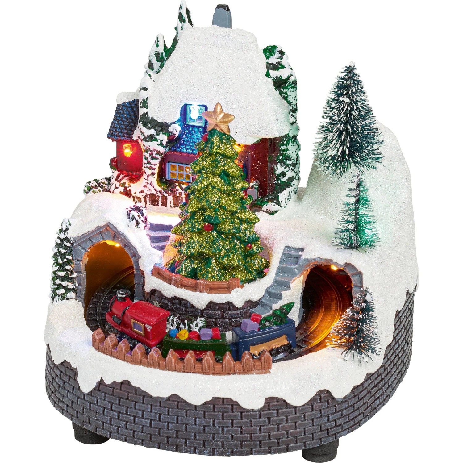 OBI Weihnachtsdorf Fahrender Zug Beleuchtet Mehrfarbig