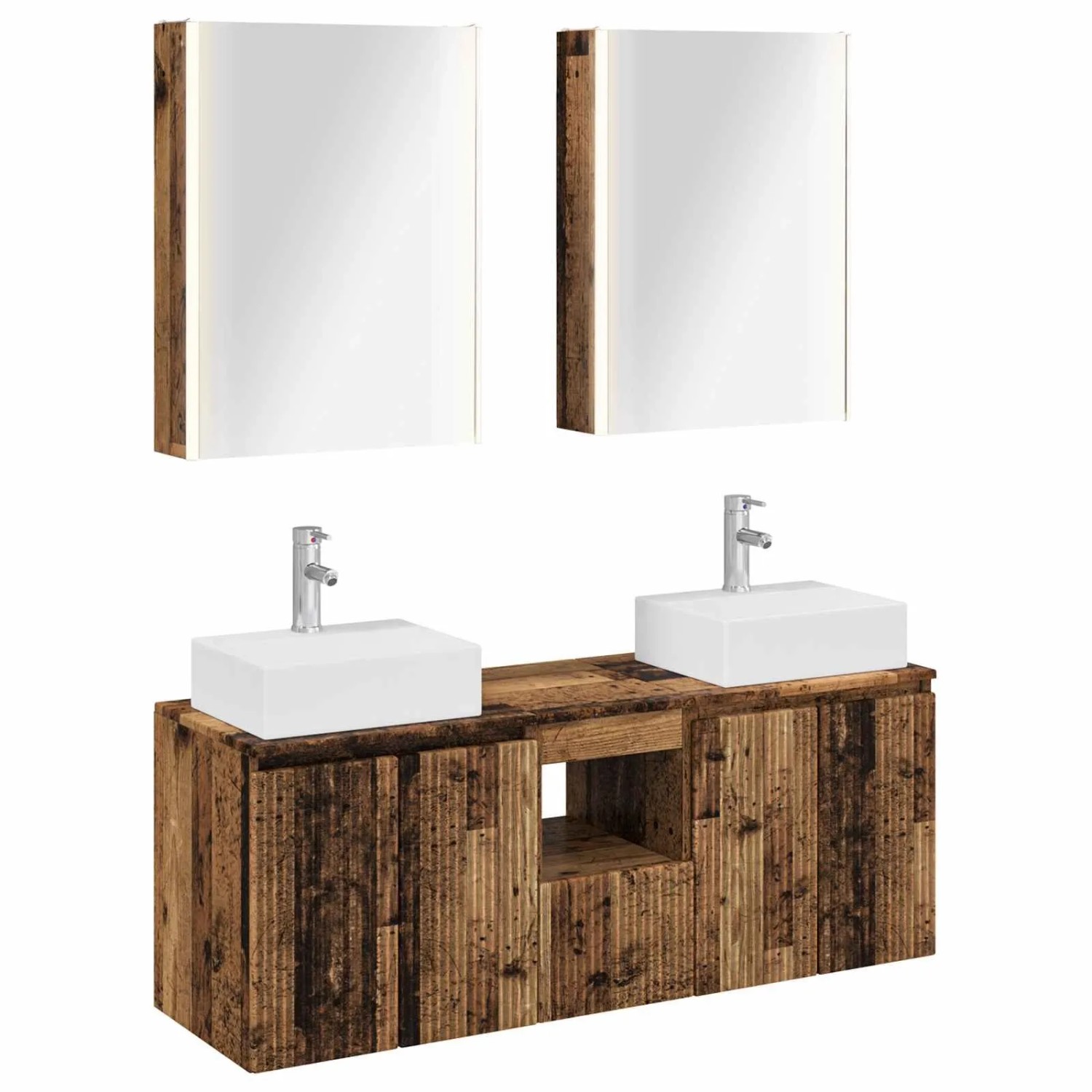 vidaXL Badezimmerschrank-Set 5-Tlg Altholz Holzwerkstoff 3406413