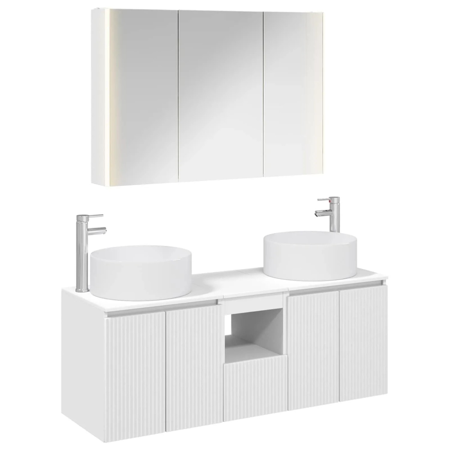 vidaXL Badezimmerschrank-Set 4-Tlg Weiß 103,5 x 15,5 x 70 cm 3406583