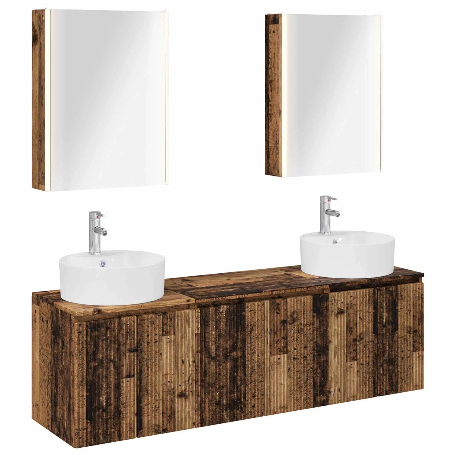 vidaXL Badezimmerschrank-Set 5-Tlg Altholz Holzwerkstoff 3406453