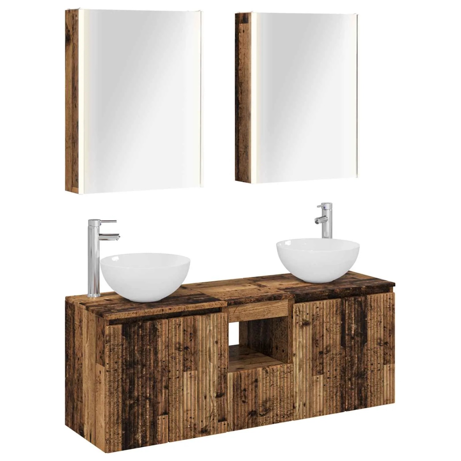 vidaXL Badezimmerschrank-Set 5-Tlg Altholz 53 x 15,5 x 70 cm 3406373