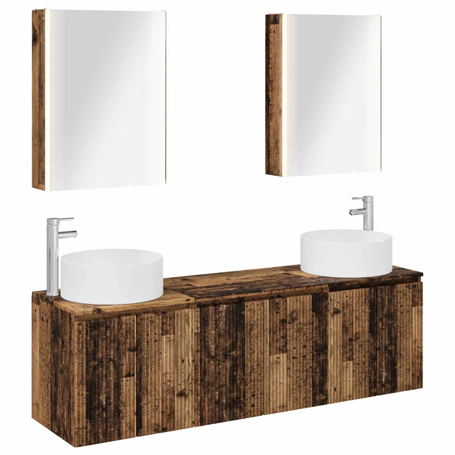 vidaXL Badezimmerschrank-Set 5-Tlg Altholz Holzwerkstoff 3406573