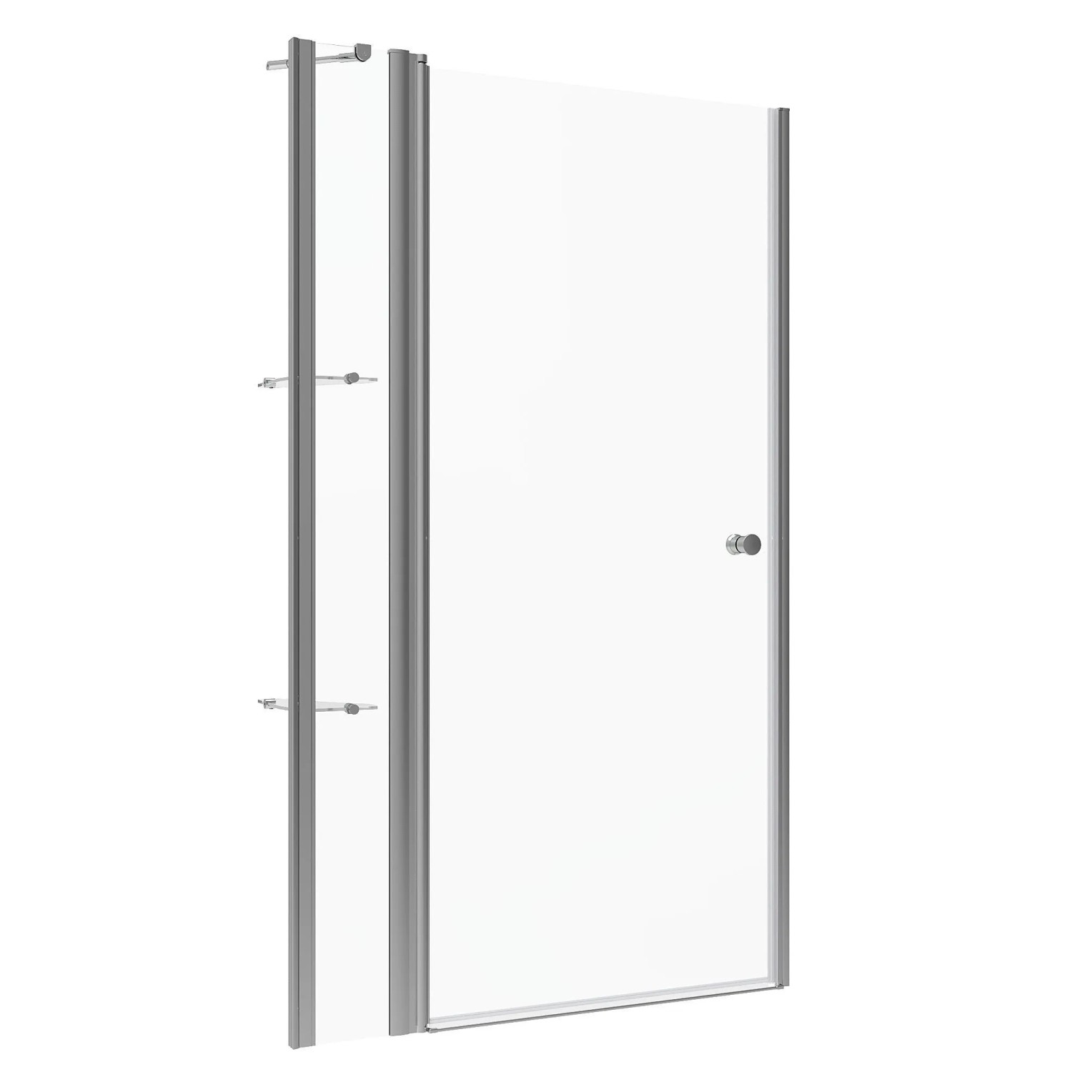Aquabatos Nischen-Duschabtrennung 115 x 187 cm Duschtür Nischentür mit Festteil Duschkabine Drehtür aus 5mm Sicherheitsglas Aluminiumprofil Glaswand