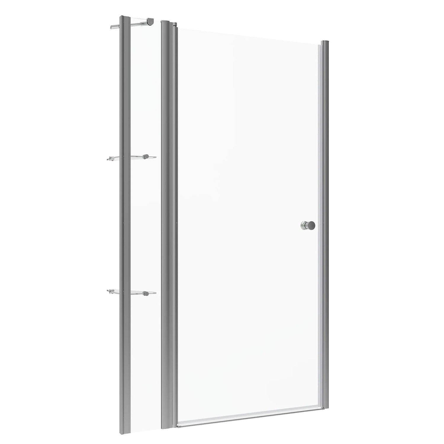Aquabatos Badezimmer Duschtür 115 x 187 cm Nischentür mit Eckregal Dusche Pendeltür Duschabtrennung Sicherheitsglas Drehtür Duschkabine