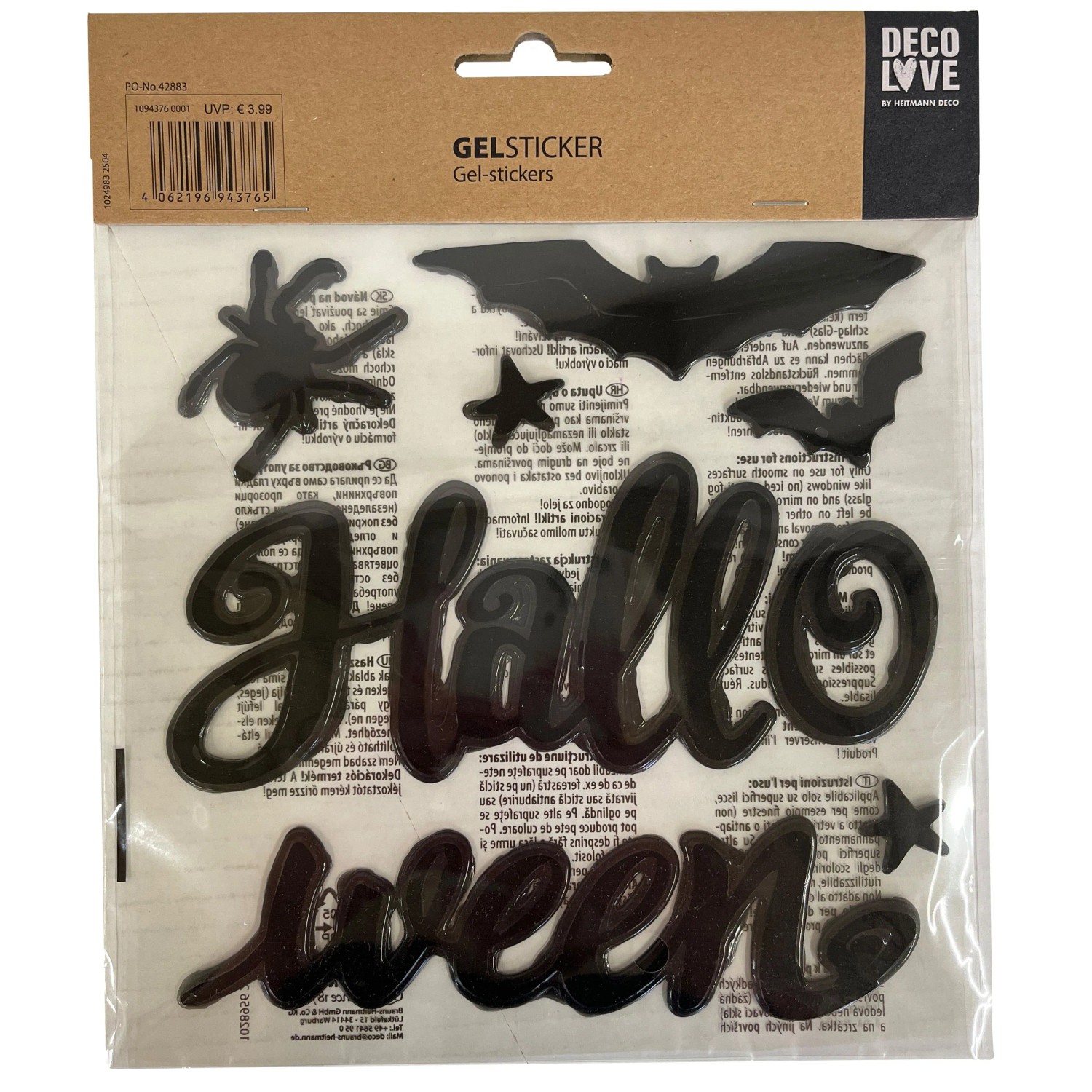Brauns-Heitmann Gel Sticker Halloween Schwarz 20 mm x 24 mm