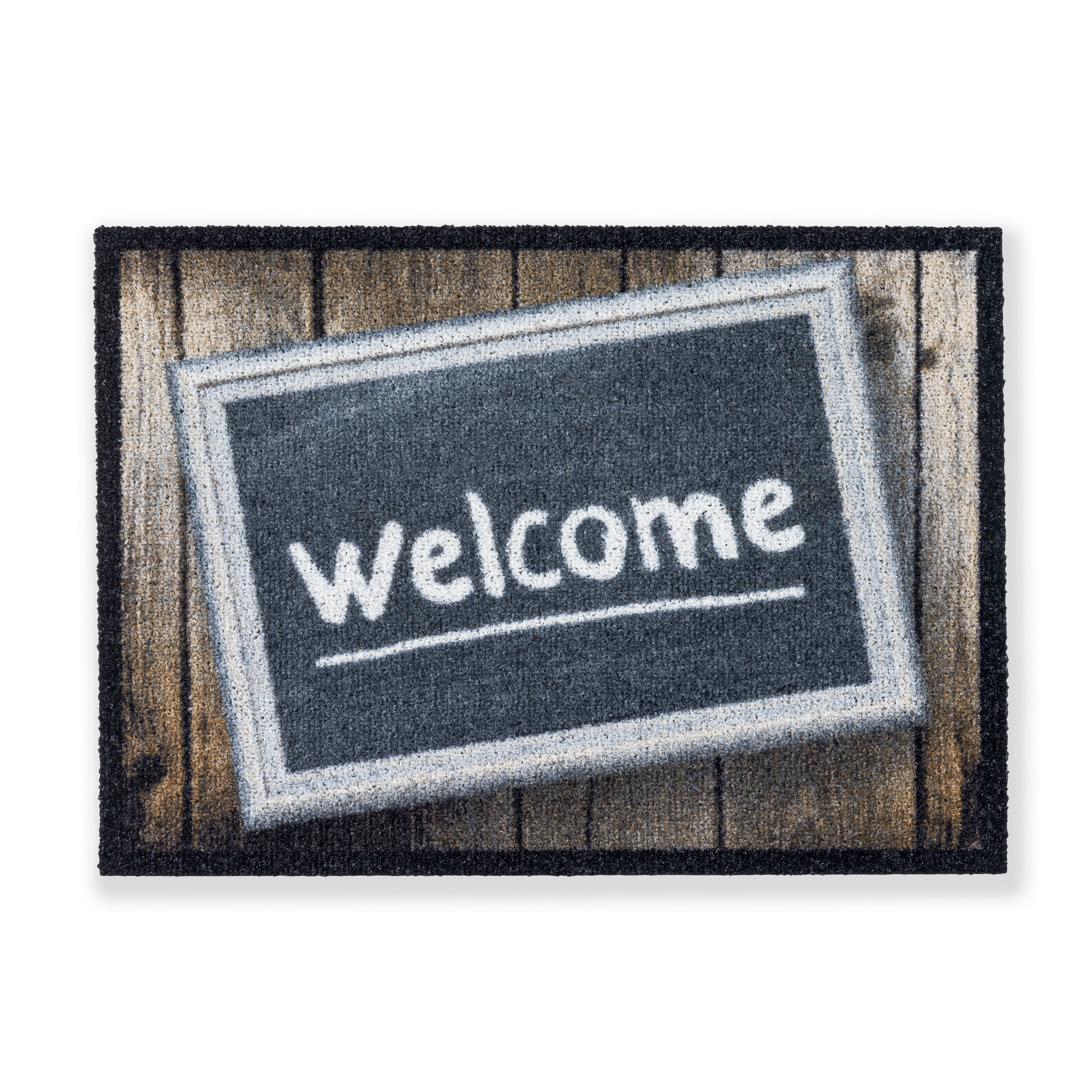 Astra Sauberlaufmatte 'Deco Brush' 50 x 70 cm Welcome schwarz