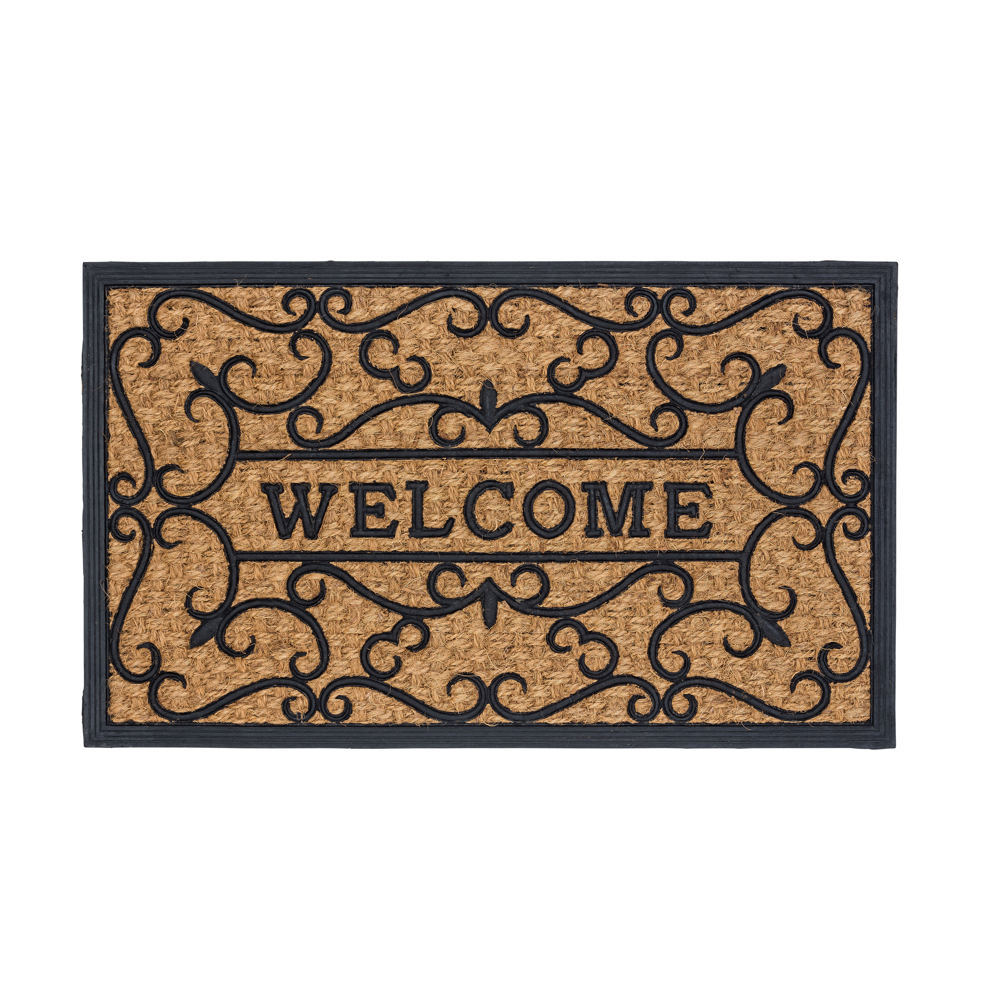 Astra Kokosmatte 'Coco Deluxe Light' 45 x 75 cm Relief Welcome braun