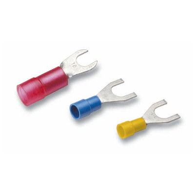 Quetschkabelschuhe, Gabelform Cu, DIN 46237, rot, 0,5 - 1mm², 3mm