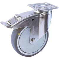 Lenkrolle mit Anschraubplatte, ESD, 100mm, mit Feststeller Bild 2