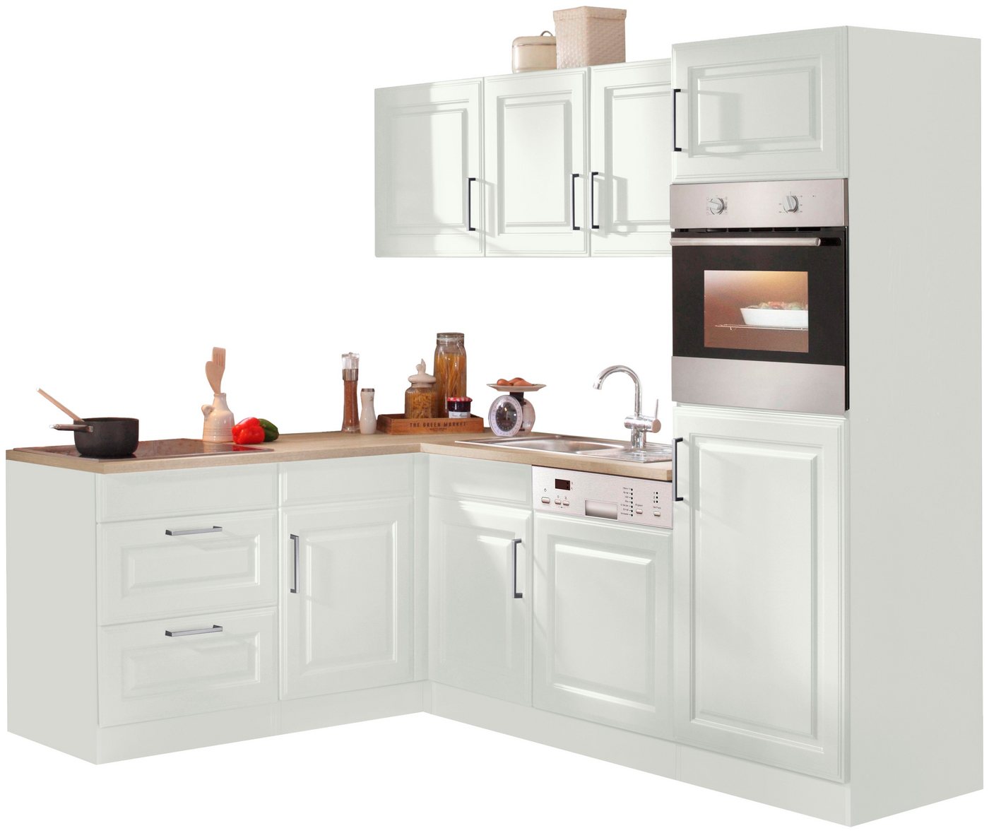 KOCHSTATION Winkelküche, Stellbreite 230x170 cm, wahlweise mit E-Geräten, MDF-Fronten