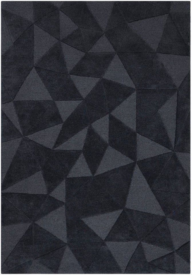 FLAIR RUGS Teppich SHARD, rechteckig, Höhe: 10 mm, Hoch-Tief Effekt, Handgearbeitet, 100 % Wollflor Bild 4