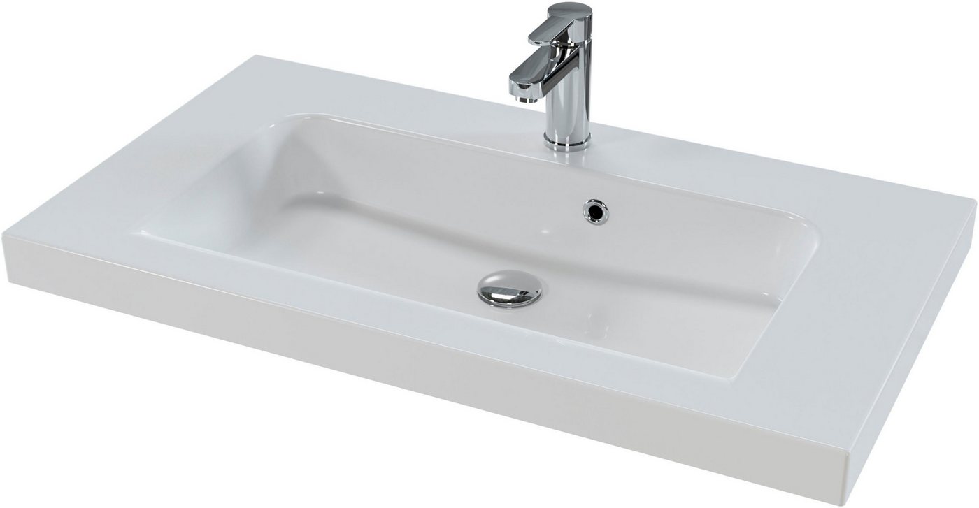 Saphir Waschtisch Serie Balto Mineralmarmor-Waschtisch mit Unterschrank, 92 cm breit (2-St), Waschplatz mit 2 Schubladen, Badschrank in verschiedenen Ausführungen Bild 4