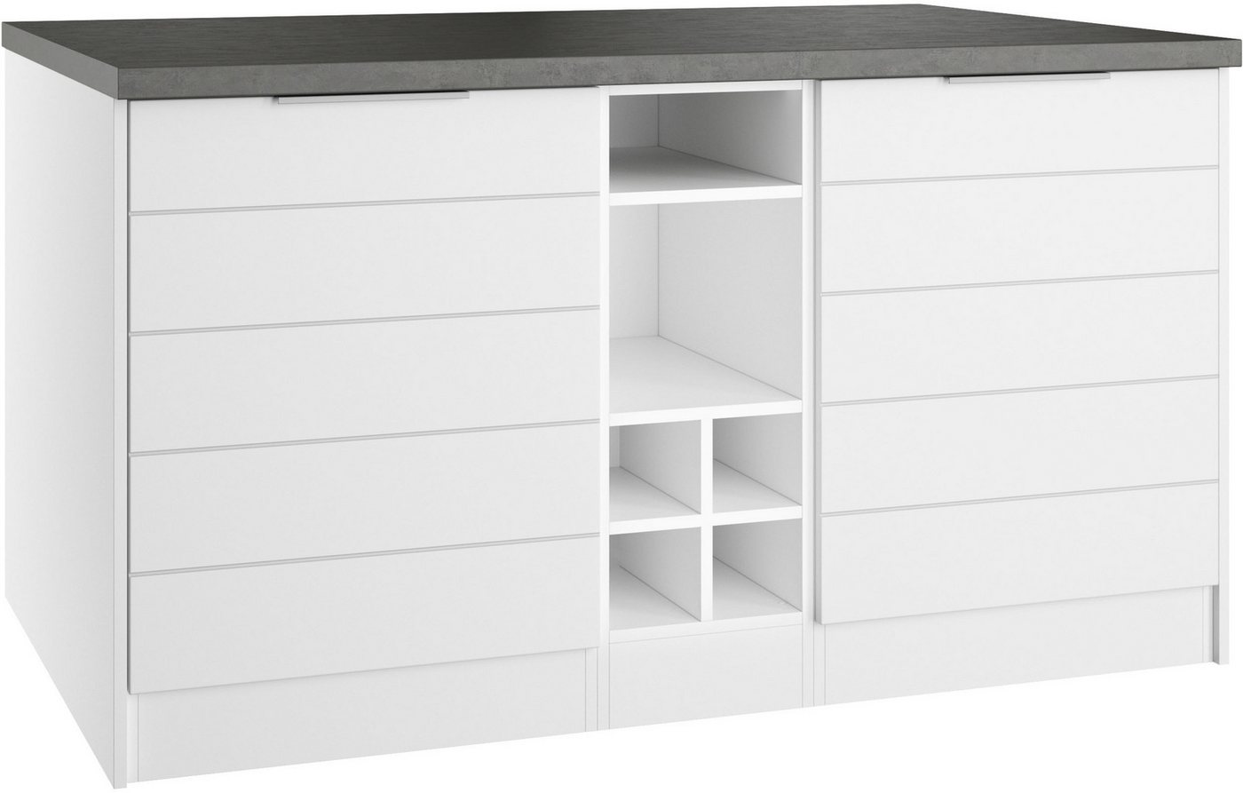 KOCHSTATION Kücheninsel KS-Luhe, Breite 153 cm, mit Flaschenregal, MDF-Fronten, Arbeitsplatte 38mm stark Bild 2