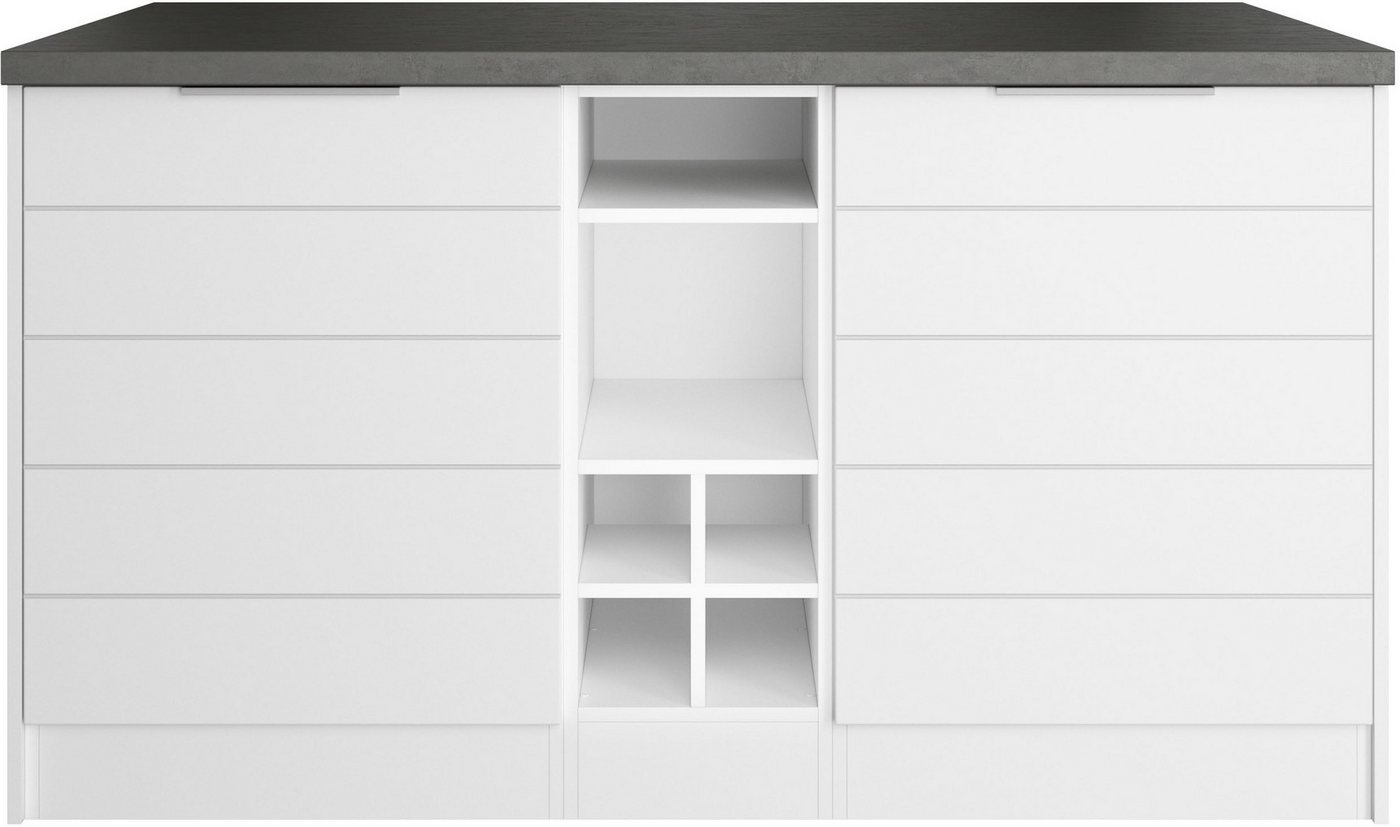 KOCHSTATION Kücheninsel KS-Luhe, Breite 153 cm, mit Flaschenregal, MDF-Fronten, Arbeitsplatte 38mm stark Bild 4