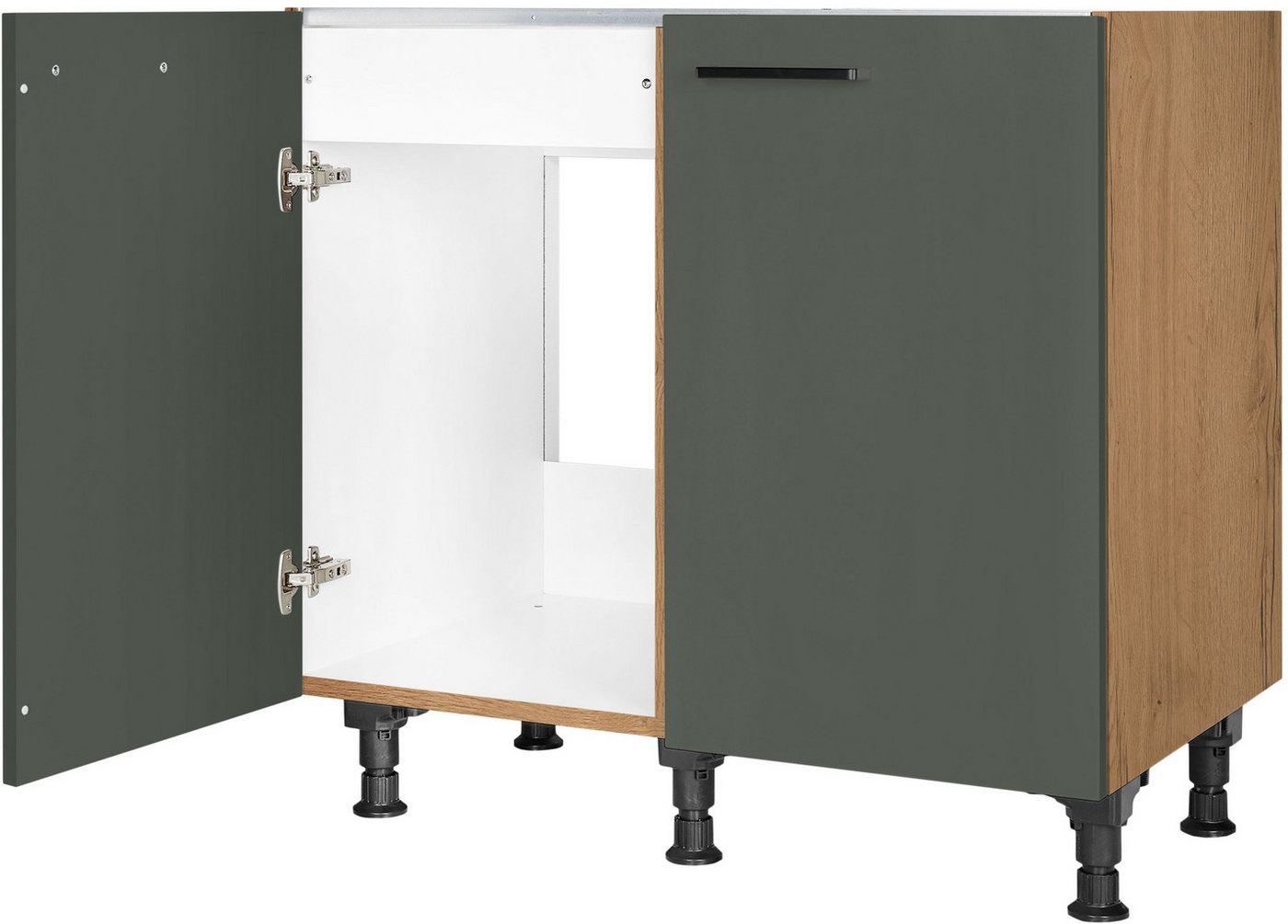 nobilia® Spülenschrank "Easytouch", vormontiert, mit höhenverstellbaren Sockelfüßen, Breite 90 cm Bild 2
