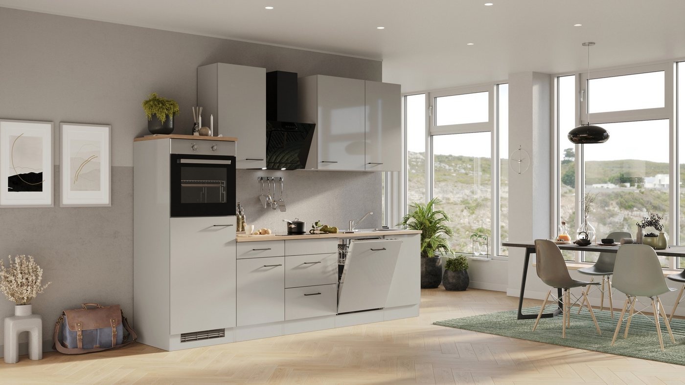 Flex-Well Küche Lund, wahlweise mit E-Geräten, Breite 280 cm, glänzende Fronten Bild 2