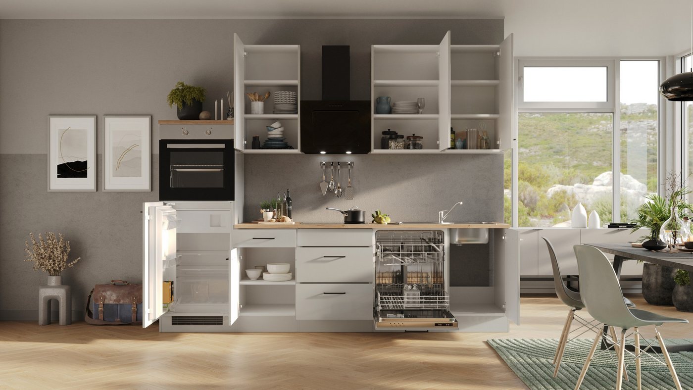 Flex-Well Küche Lund, wahlweise mit E-Geräten, Breite 280 cm, glänzende Fronten Bild 3