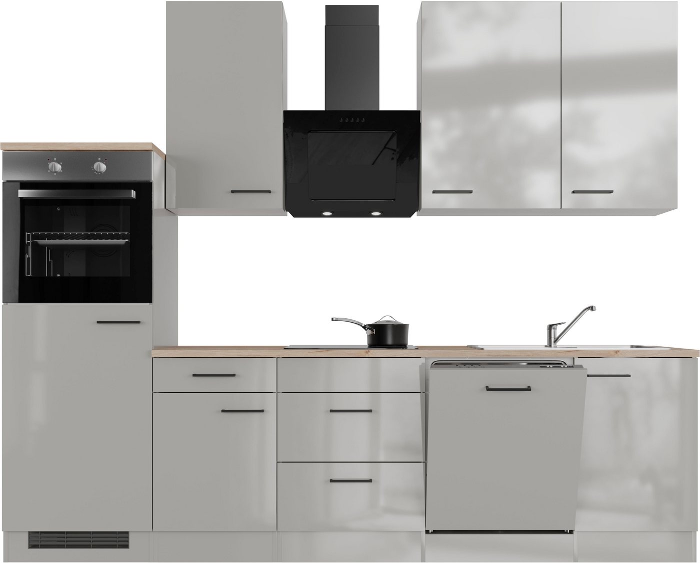 Flex-Well Küche Lund, wahlweise mit E-Geräten, Breite 280 cm, glänzende Fronten Bild 5