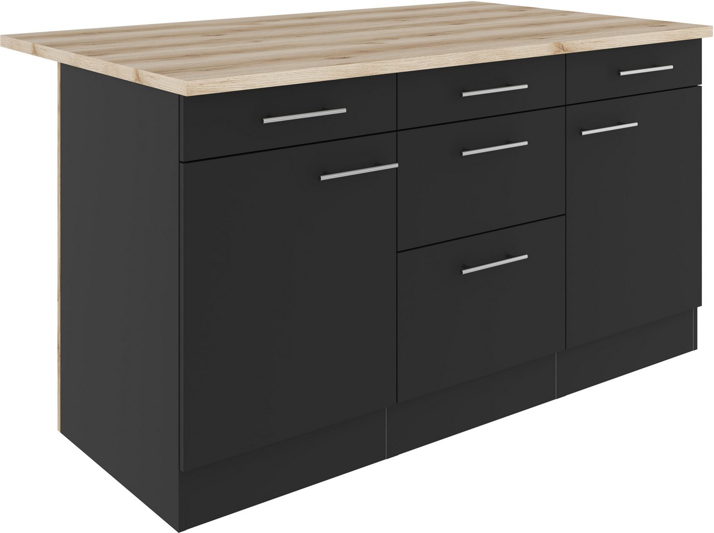 OPTIFIT Kücheninsel Optifit, Breite 150 cm, 2 Türen, 3 Schubkästen, 2 Auszüge Bild 3