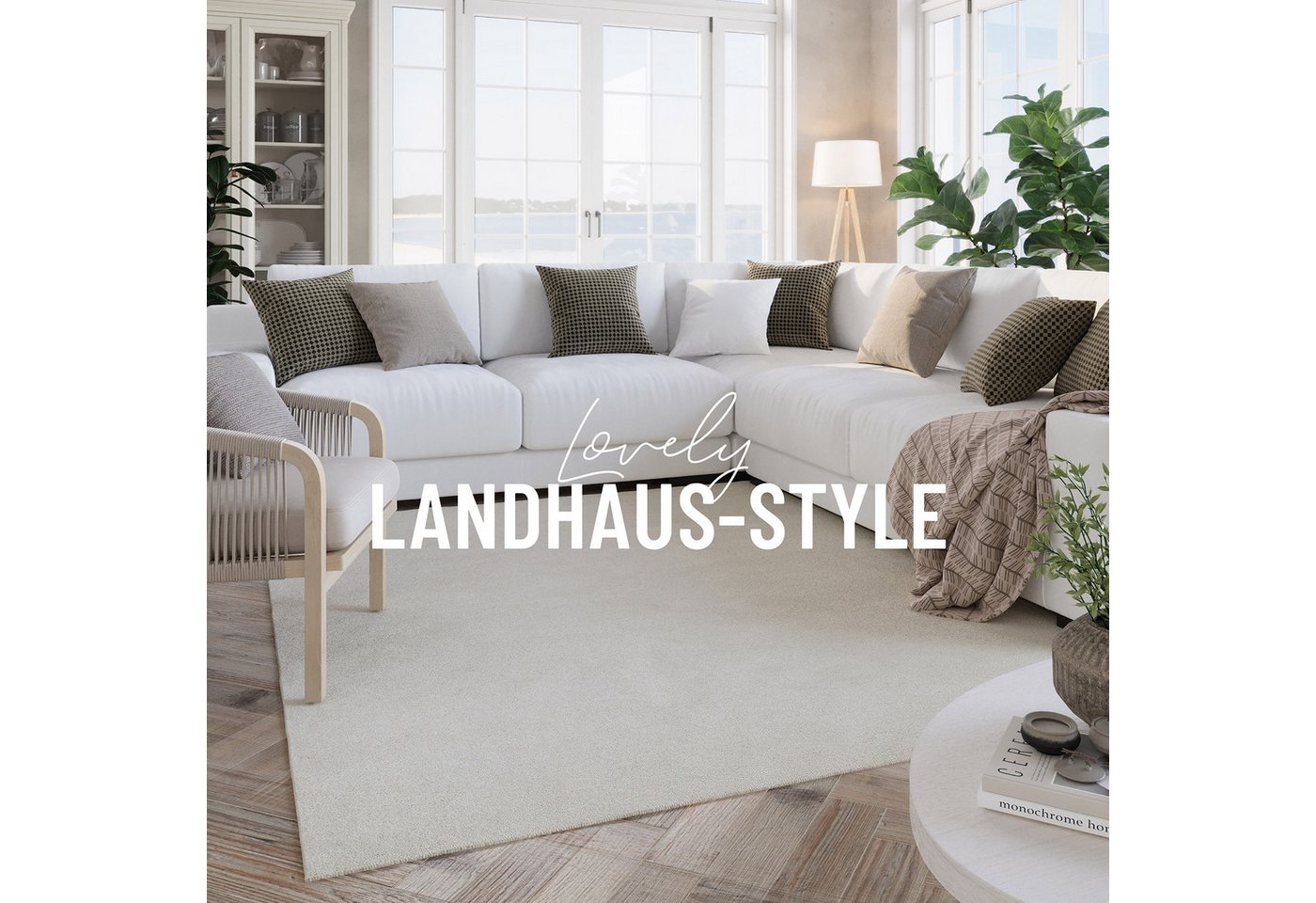 Wecon home Wollteppich Hamptons FORTYTHREE, rechteckig, Höhe: 20 mm, Läufer, Schurwolle, Kurzflor, Wohnzimmer, Schlafzimmer, elegant Bild 3