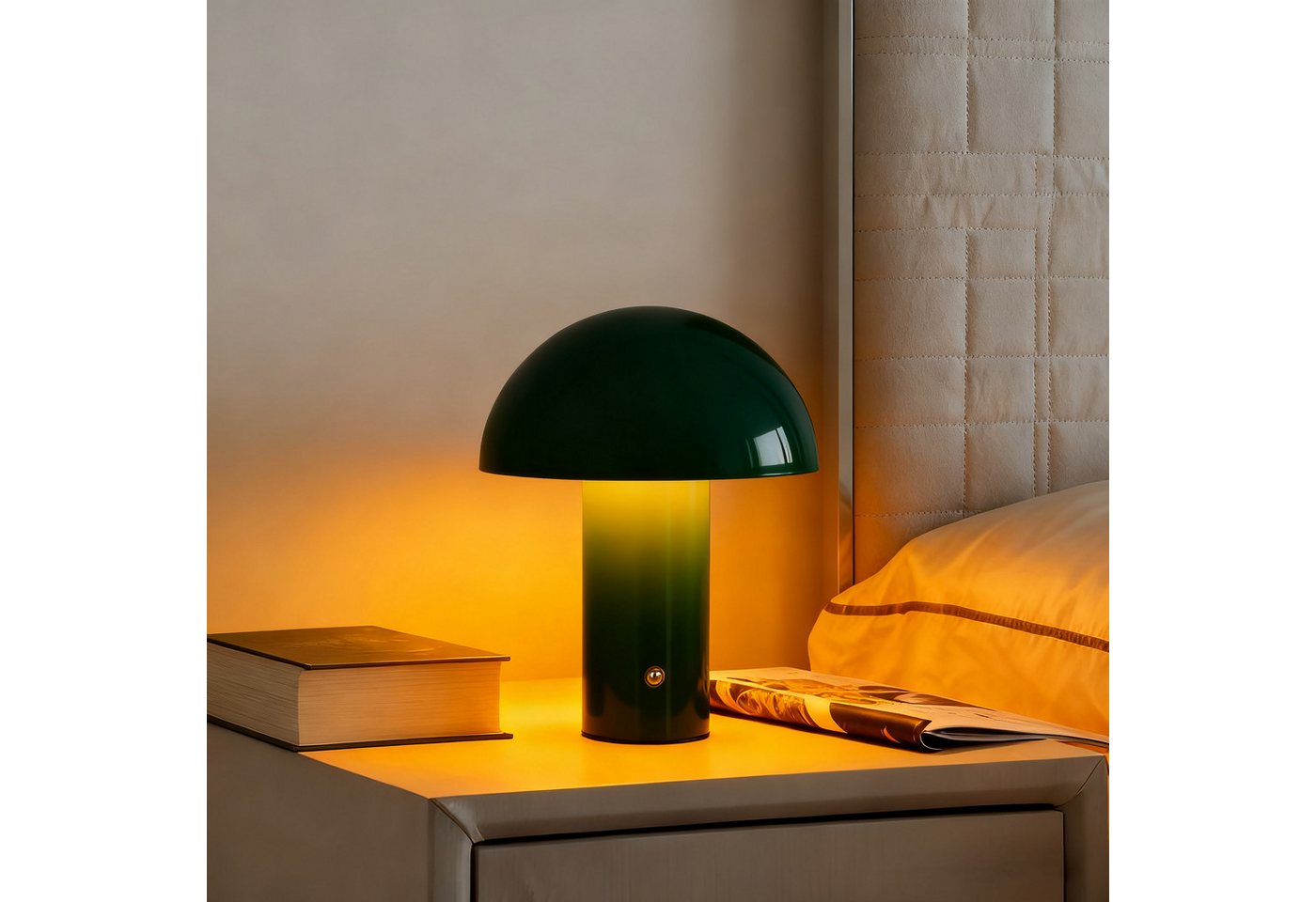 OTTO home LED Tischleuchte Hillu, Dimmer, Dimmfunktion, Ein-/Ausschalter, USB-Anschluss mit Ladefunktion, USB-Ladefunktion, mehrere Helligkeitsstufen, LED fest integriert, warmweiß - kaltweiß, dimmbar, Typ-C-Ladekabel, CCT, Akku, Tischlampe kabellos, Akkulampe