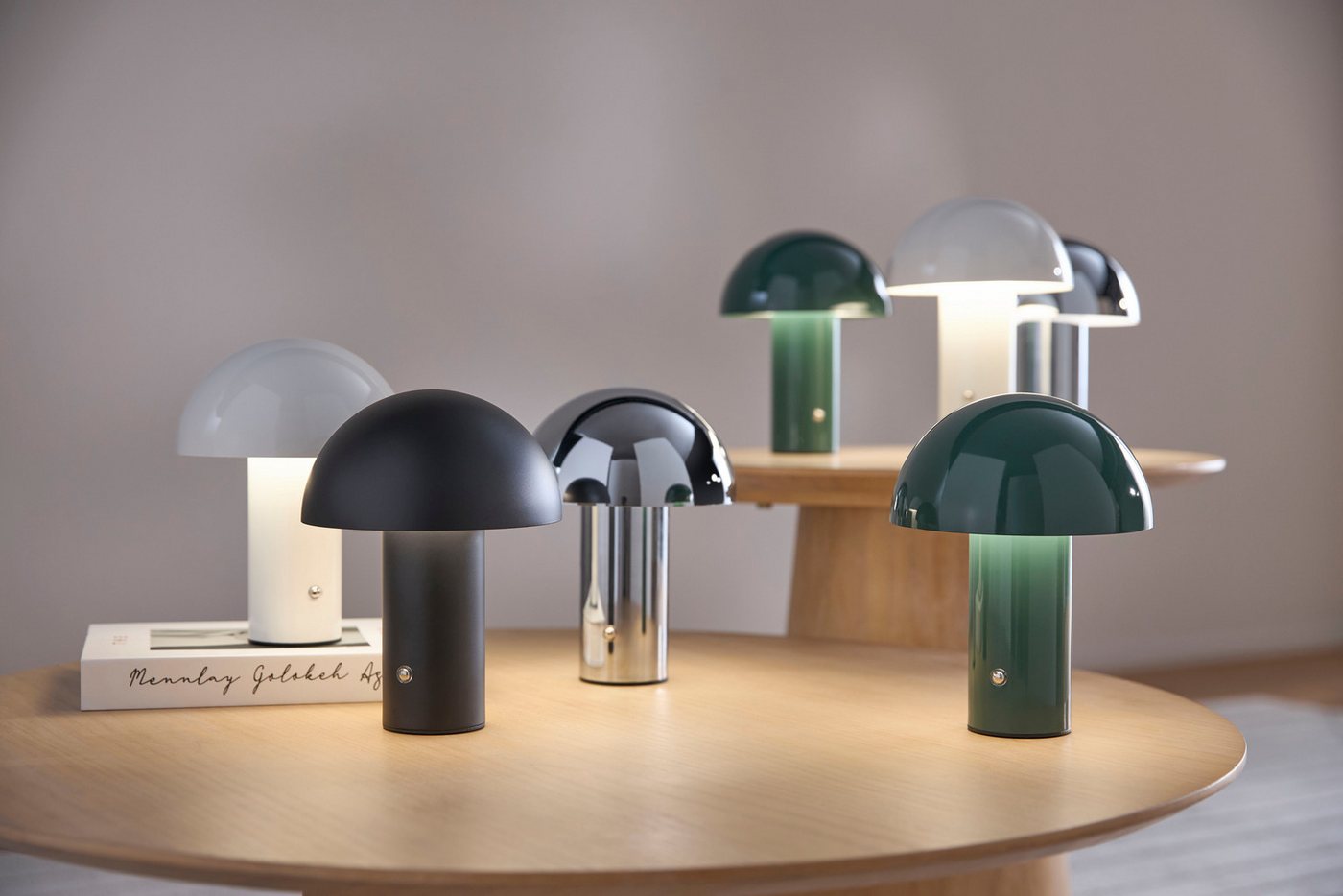 OTTO home LED Tischleuchte Hillu, Dimmer, Dimmfunktion, Ein-/Ausschalter, USB-Anschluss mit Ladefunktion, USB-Ladefunktion, mehrere Helligkeitsstufen, LED fest integriert, warmweiß - kaltweiß, dimmbar, Typ-C-Ladekabel, CCT, Akku, Tischlampe kabellos, Akkulampe Bild 4
