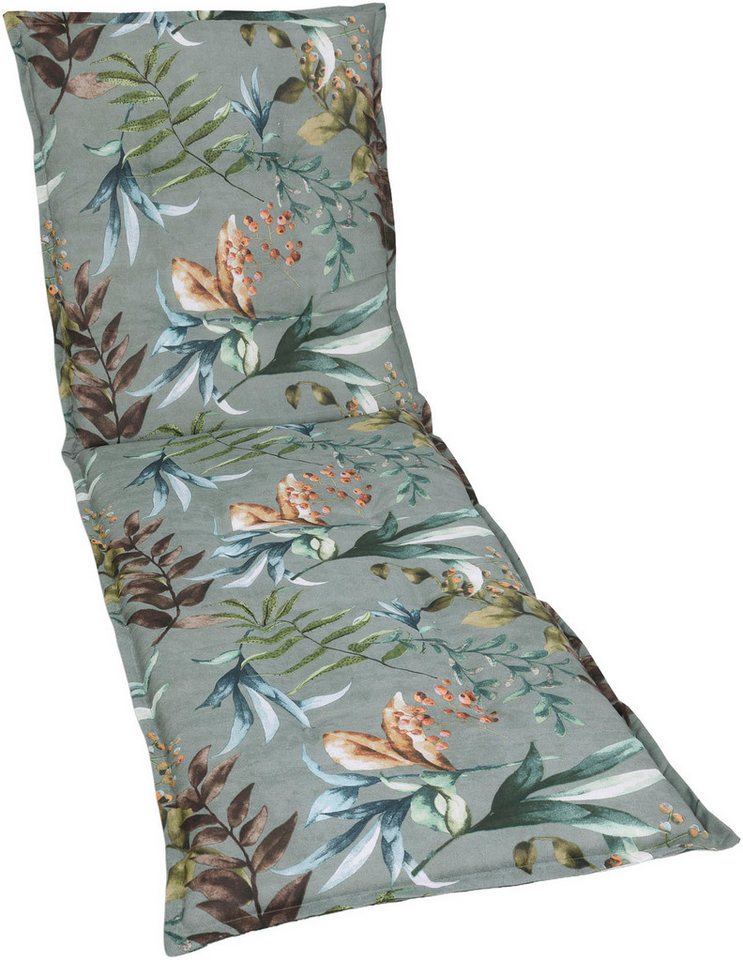 GO-DE Liegenauflage, Blätter / Beeren grün - Maße BxLxH ca.: 60 cm x 190 cm x 7 cm Bild 3