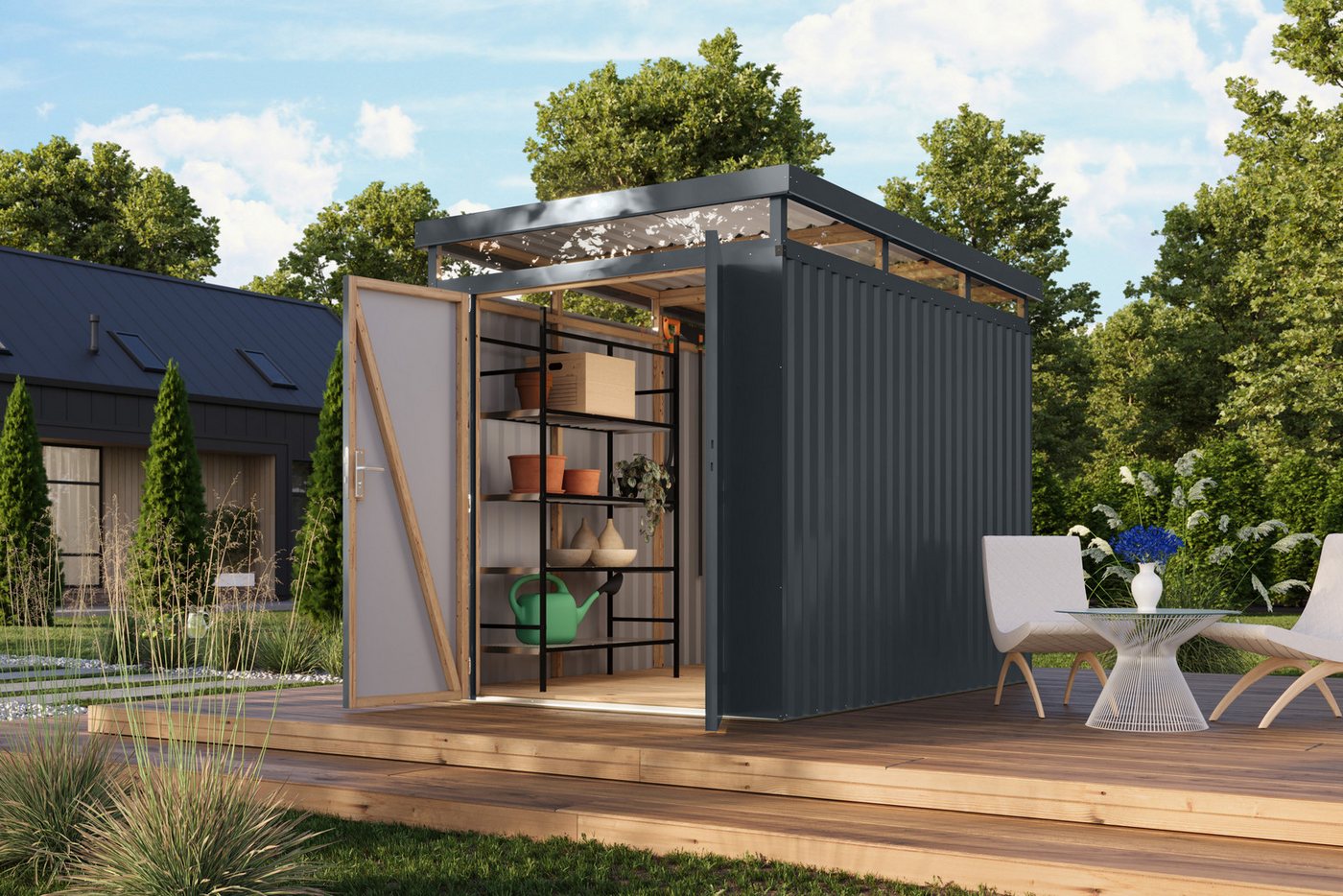 Karibu Gerätehaus Titanium 2,5, BxT: 207x292 cm, Made in Germany Bild 2