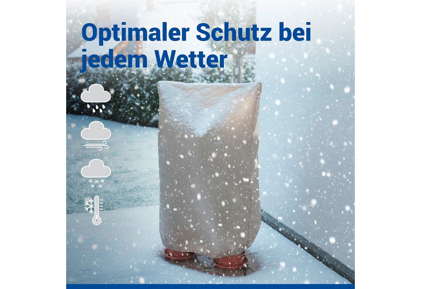 Maximex Winterschutzhaube Pflanzenschutz-Vlies, 100x120 cm, reißfestes Vlies, mit Reißverschluss und Zugband, BxH: 100x120 cm Bild 4