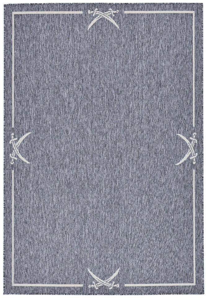 Sansibar Teppich Nordsee Beach SA-035, rechteckig, Höhe: 5 mm, modernes Design, meliert, Motiv: Säbel, In- und Outdoor geeignet
