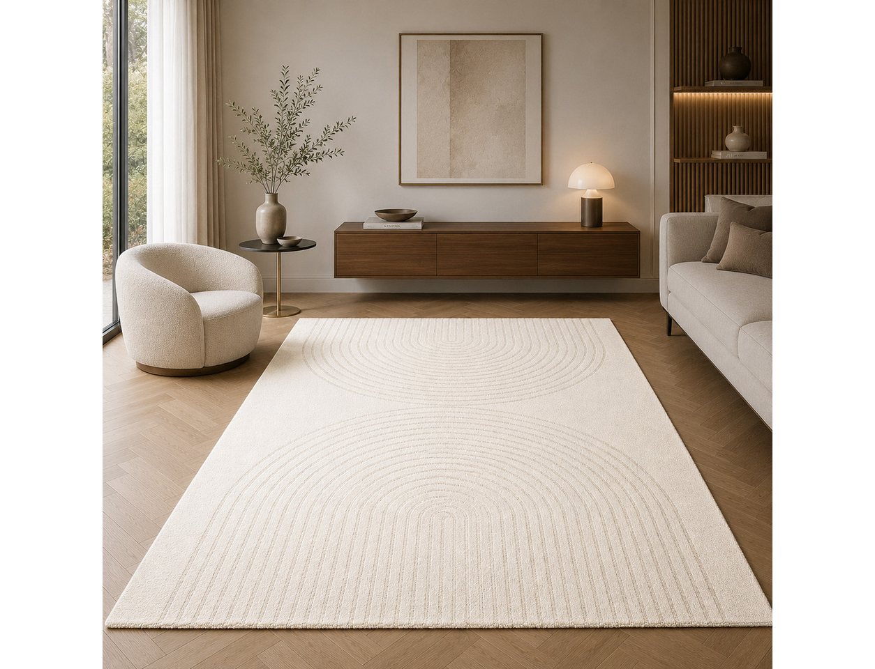 OTTO home Designteppich Soft Dune in Standard- und Premium-Qualität, 3D Optik/Hoch-Tief Effekt, rechteckig, moderner Wohnzimmer Teppich, hohe Flordichte und angenehm weich