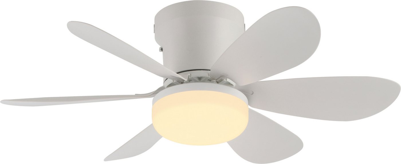JUST LIGHT LED Deckenleuchte MINIAIR, Dimmfunktion, LED fest integriert, warmweiß - kaltweiß, Ventilatorfunktion in 3 Geschwindigkeitsstufen, mit Timer 2h/4h/8h