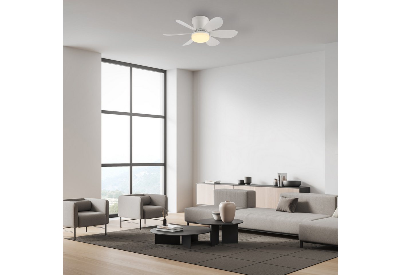 JUST LIGHT LED Deckenleuchte MINIAIR, Dimmfunktion, LED fest integriert, warmweiß - kaltweiß, Ventilatorfunktion in 3 Geschwindigkeitsstufen, mit Timer 2h/4h/8h Bild 3