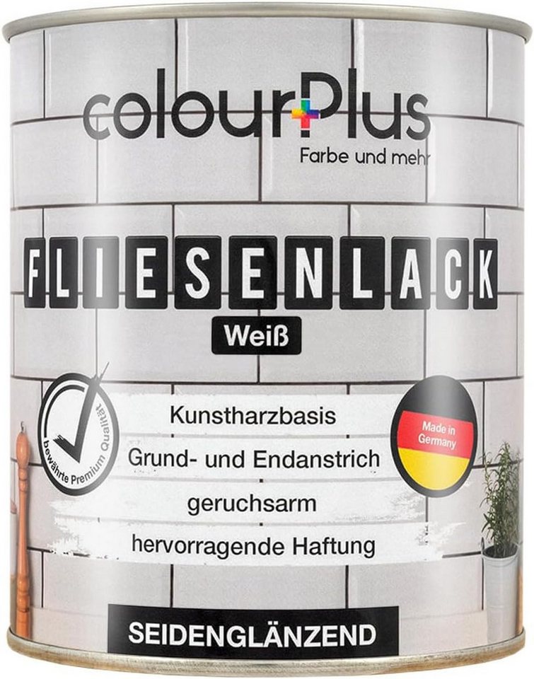 ColourPlus Fliesenlack Fliesenlack für Küche & Bad, Wand- & Bodenfliesen, hochdeckend, wasserbeständig, für Feuchträume, überstreichbar