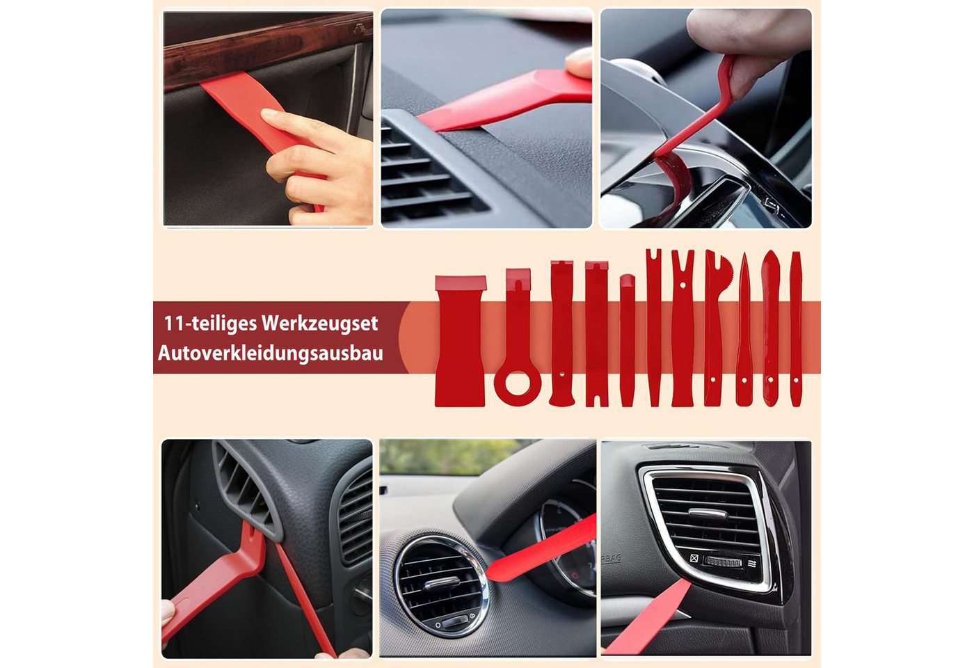 ESSGOO Demontagewerkzeug KFZ Auto Demontage Werkzeug Innenraum Verkleidung Clipheber Satz