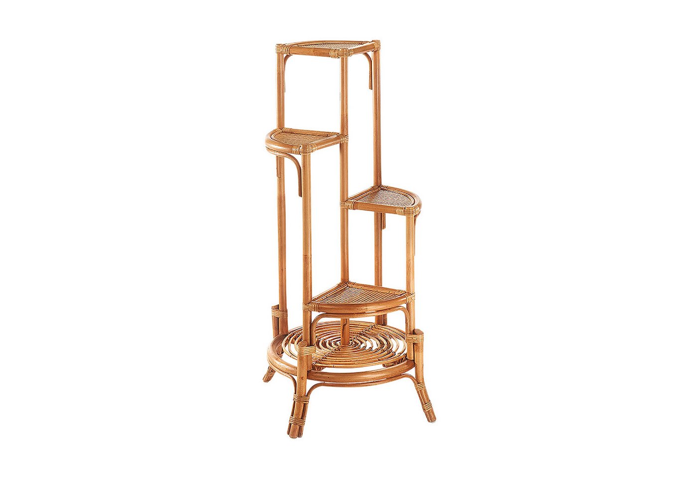 Kobolo Regal Blumenregal Pflanzenständer aus Rattan - natur - für 4 Töpfe, Einzelstück 4-tlg. Bild 3